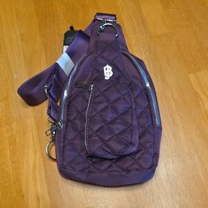 Purple Quilted Crossbody Bag with Durable Design